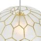 Creative Coop Simone 16" Pendant with Pearly White Shade in Antique Gold, , large
