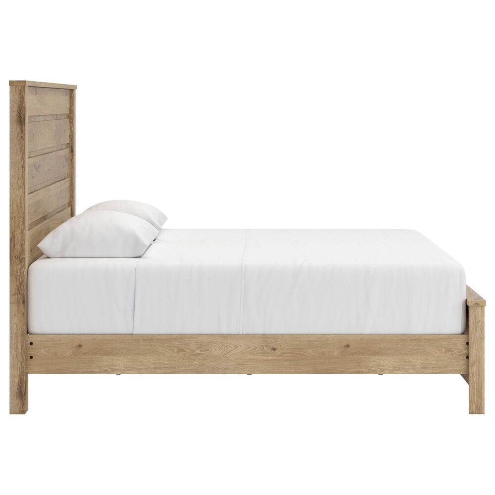 Ashley Brozmont 4 Piece King Platform Panel Bedroom Set in Natural Brown, , large