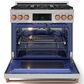THOR KITCHEN Gordon Ramsay 6 Cu. Ft. 36" Professional Natural Gas Range with Rose Gold Handle Kit in Stainless Steel, , large