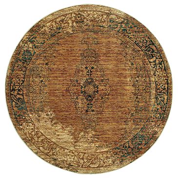 Oriental Weavers Andorra 7"10" Round Gold Area Rug, , large