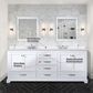 Lexora Home Dukes 80" Double Bathroom Vanity in White with 2 cm White Quartz Top and Rectangular Sinks, , large