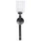 Maple and Jade 27" Handmade Pillar Scroll Indoor/Outdoor Wall Sconce in Matte Black and Clear, , large