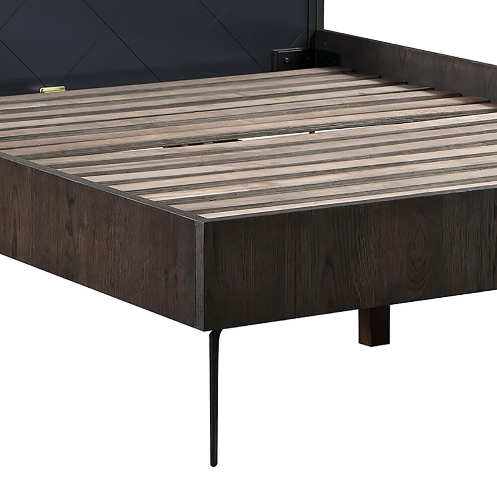 Blue River Cross Queen Platform Bed in Dark Gray, , large