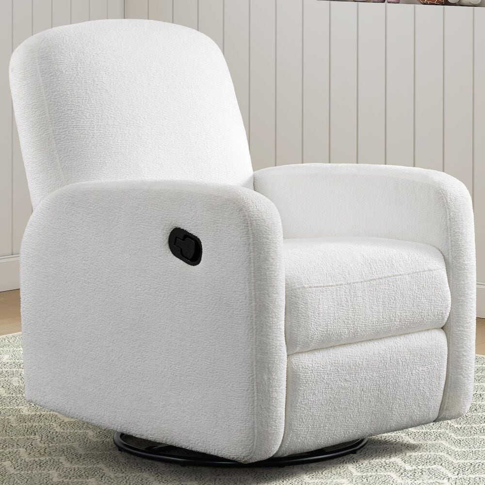 Oxford Baby Snuggly Glider Recliner in Plush White, , large