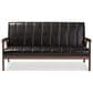 Baxton Studio Nikko Stationary Sofa in Dark Brown, , large