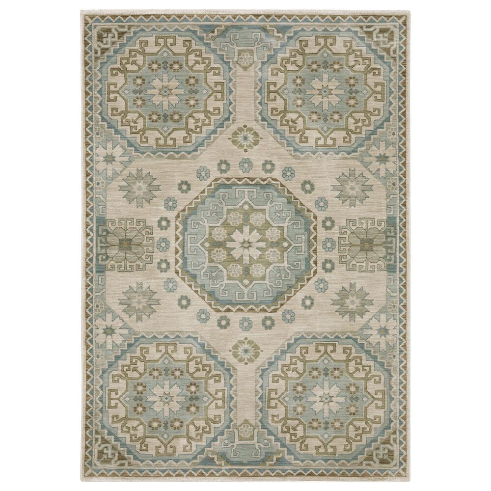 Oriental Weavers Maeve MAE03 Beige and Blue 2"3" x 7"6" Runner, , large