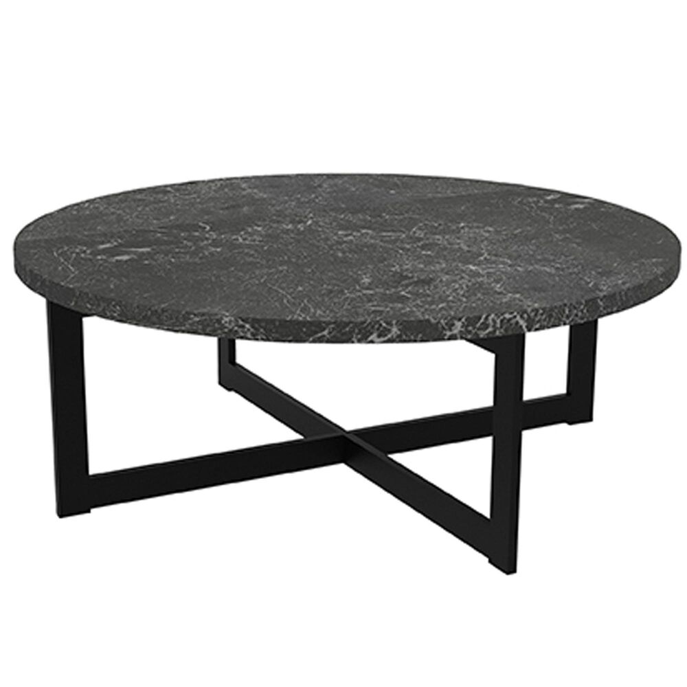 Venture 42" Round Cocktail Table in Slate and Black, , large