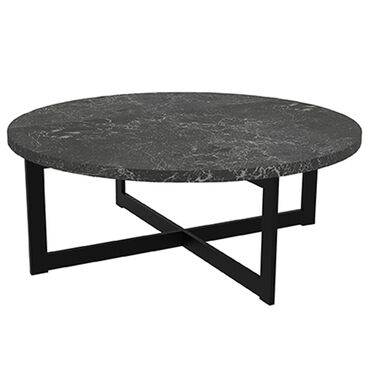 Venture 42" Round Cocktail Table in Slate and Black, , large