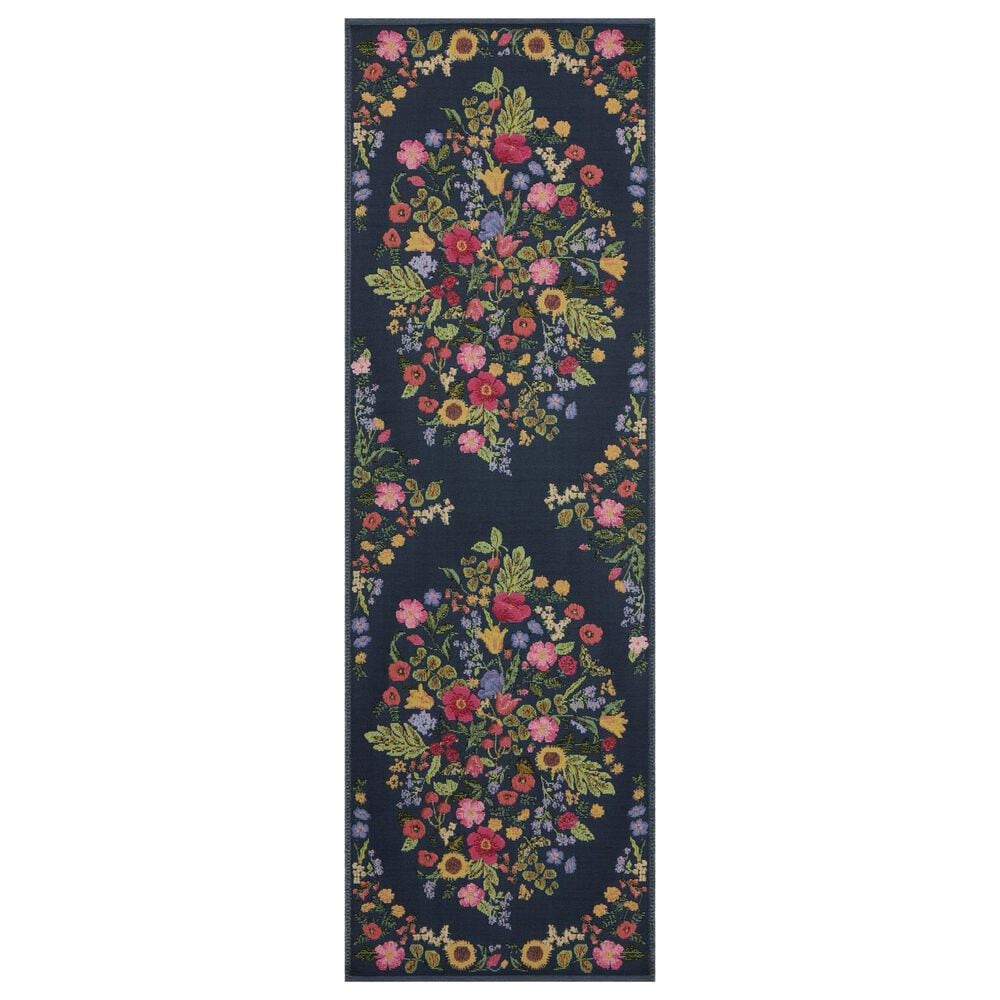 Rifle Paper Co. x Loloi Perennial Blossom 2"5" x 7"8" Navy Runner, , large