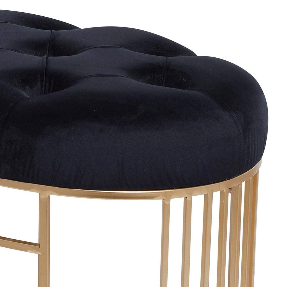 Maple and Jade 24&quot; Velvet Bench in Black, , large