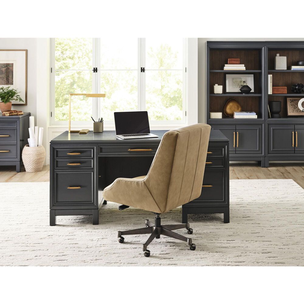Riva Ridge Alexander 3-Piece Executive Desk with Door Bookcase and Combo File Set in Midnight, , large