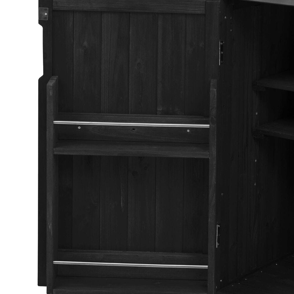 HOMLUX 67" Outdoor Kitchen Island with Stainless Steel Top in Black, , large