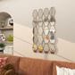 Maple and Jade Metal Geometric Wall Mirror with Diamond and Hexagon Shaped Mirrors in Gold, , large
