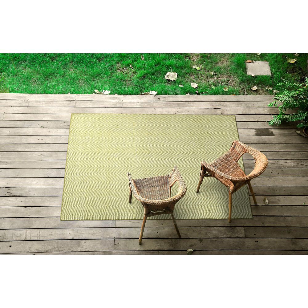 Kaleen Rugs Ziggy ZIG01-70 5&#39; x 7&#39;6&quot; Wasabi and White Indoor/Outdoor Area Rug, , large
