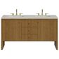 James Martin Hudson 60" Double Bathroom Vanity in Honey Oak with 3 cm Siberian Silestone Top and Rectangular Sinks, , large