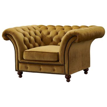 Crafters & Weavers Peyton Chair in Yellow Velvet, , large