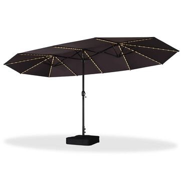 HOMLUX 15"  Outdoor Double-Sided Market Umbrella with Base in Grey, , large