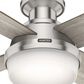 Hunter Dempsey Low Profile 52" Ceiling Fan with Light Gray Oak Blades in Brushed Nickel, , large