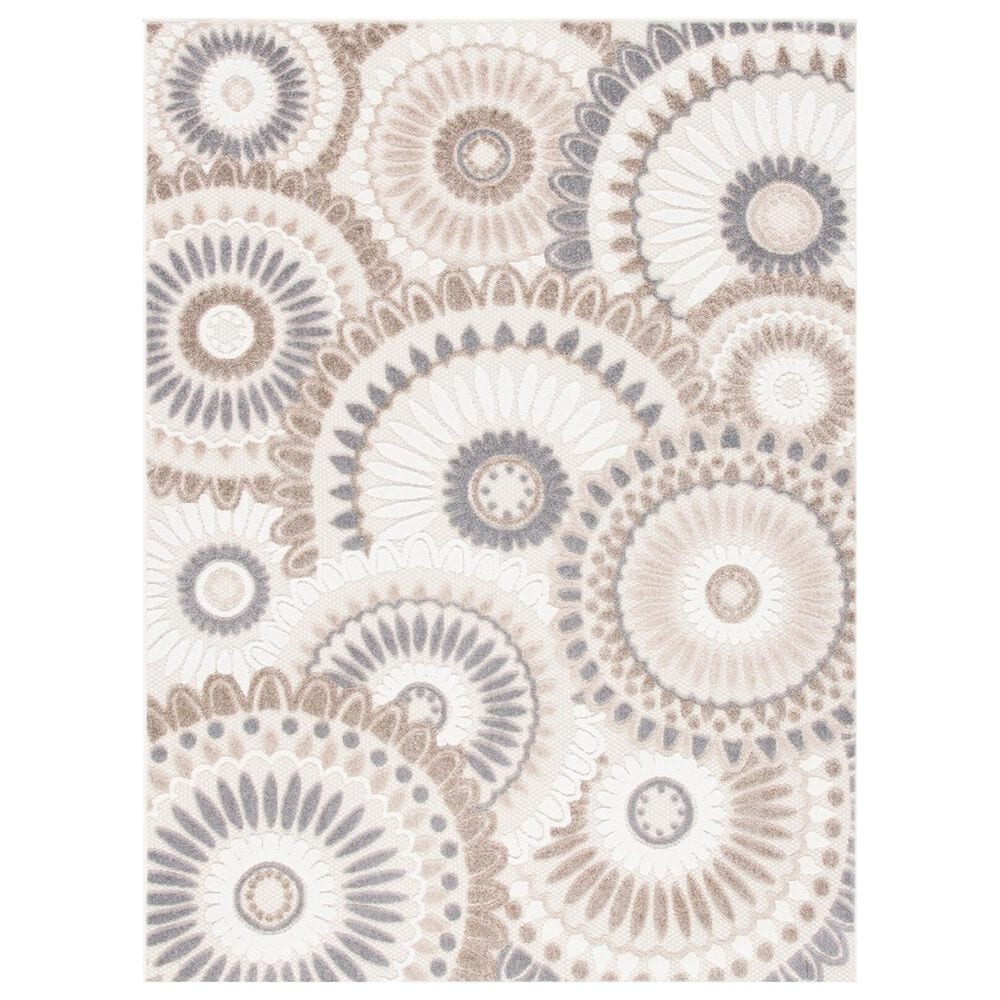 Safavieh Cabana CBN382F 5"3" x 7"7" Grey and Ivory Indoor/Outdoor Area Performance Rug, , large