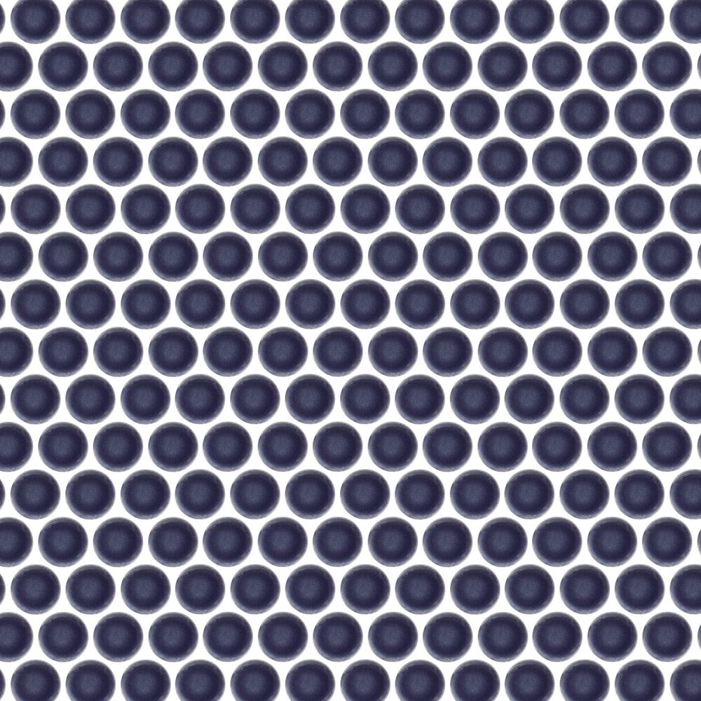 Emser Savvy Navy 1" x 1" Round on 11" x 12" Glazed Porcelain Mosaic Sheet, , large