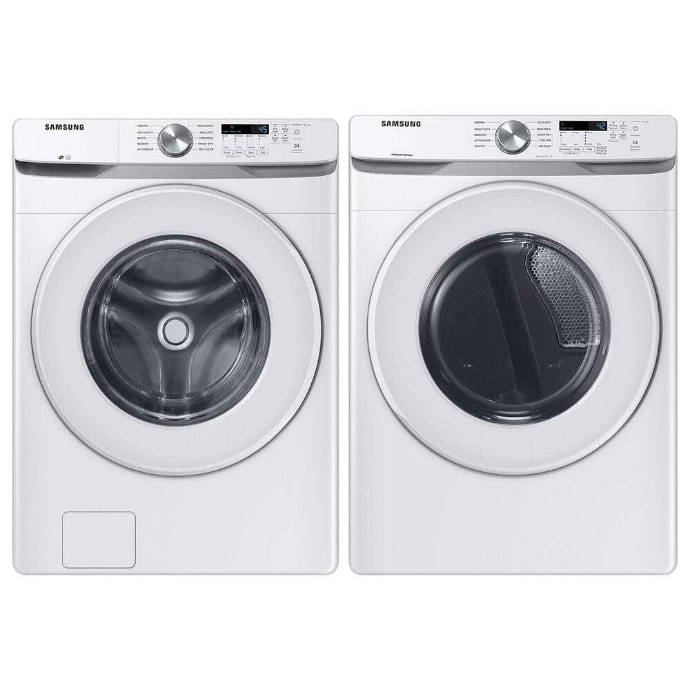 Samsung 4.5 Cu. Ft. Front Load Washer and 7.5 Cu. Ft. Gas Dryer with Sensor Dry Laundry Pair in White, , large