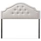 Baxton Studio Cora Queen Upholstered Panel Headboard in Greyish Beige, , large