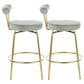Lumisource Rhonda Swivel Counter Stool with Sage Green Velvet Cushion in Gold (Set of 2), , large
