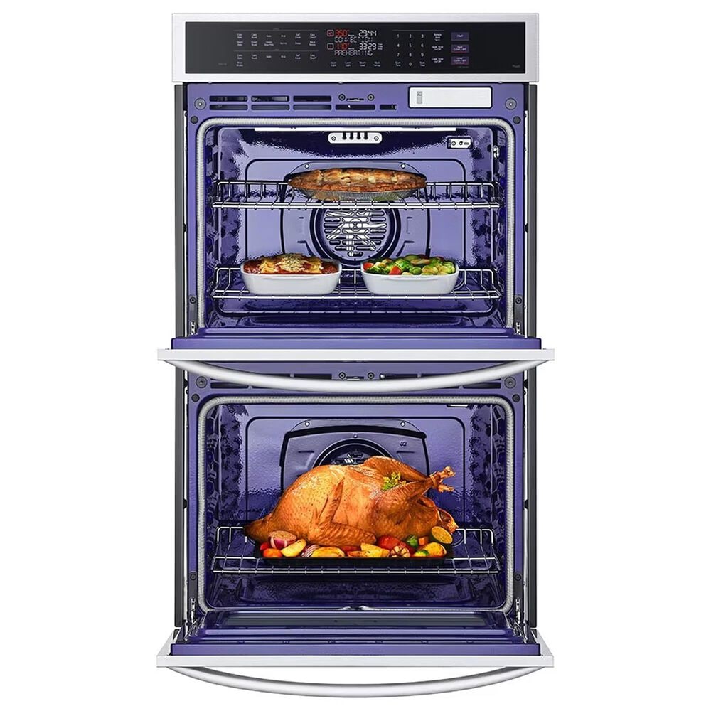 LG 9.4 cu. ft. Smart Double Wall Oven with True Convection, InstaView, Air Fry, Steam Sous Vide, PrintProof Stainless Steel, , large