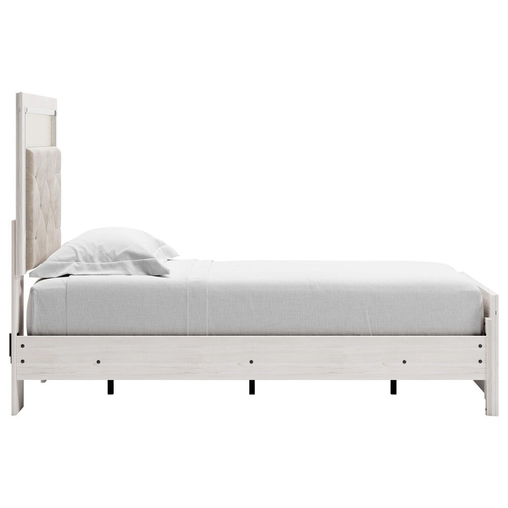Ashley Altyra Twin Panel Bed in White with LED Headboard, , large