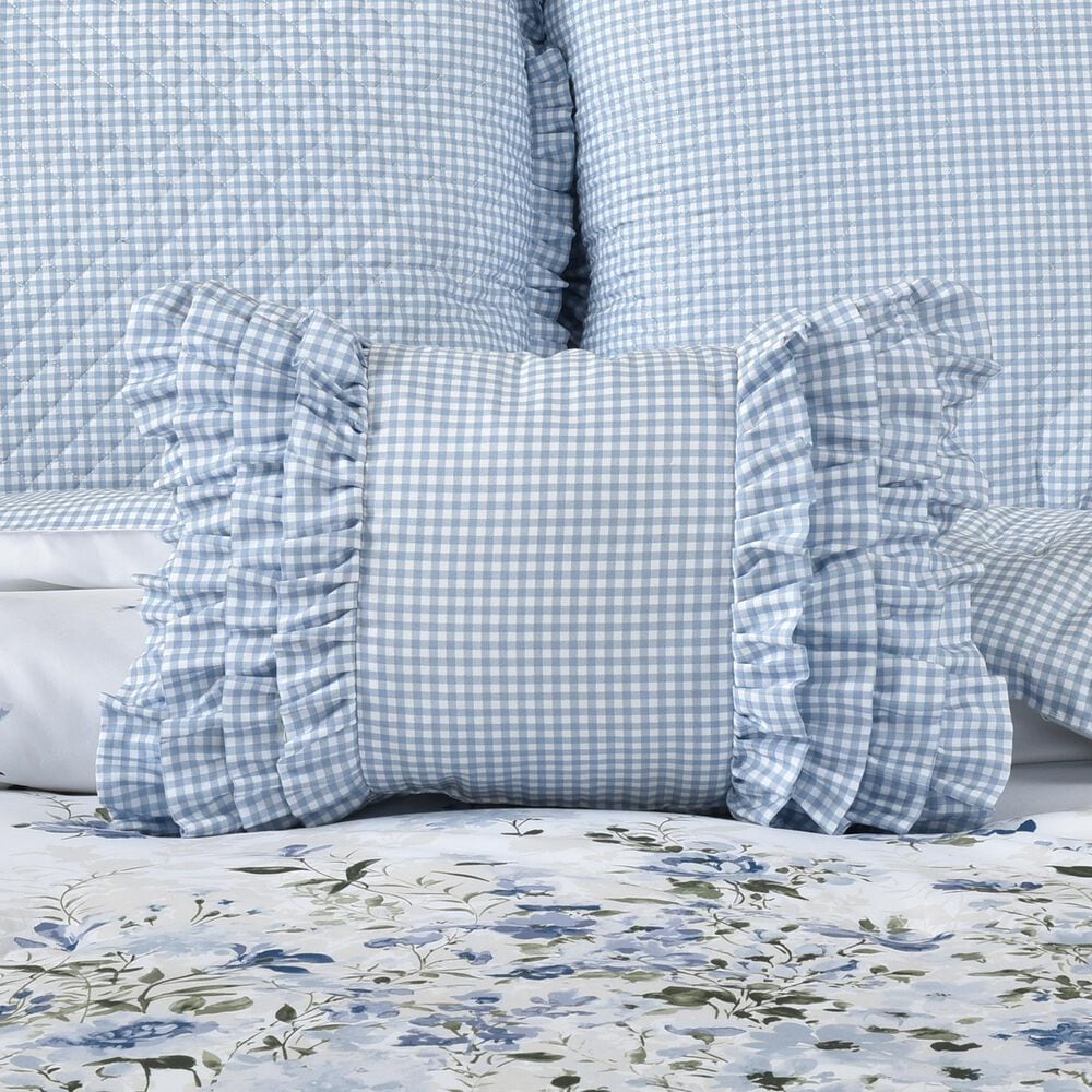 J. Queen New York Kourtney 13&quot; x 19&quot; Lumbar Pillow in Blue and White, , large