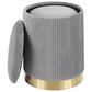 Lumisource Marla 2-Piece Nesting Pleated Ottoman Set in Grey, , large
