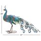 Maple and Jade Peacock Decorative Garden Sculpture with Crystal Accents in Teal, Blue, Pink and Orange, , large