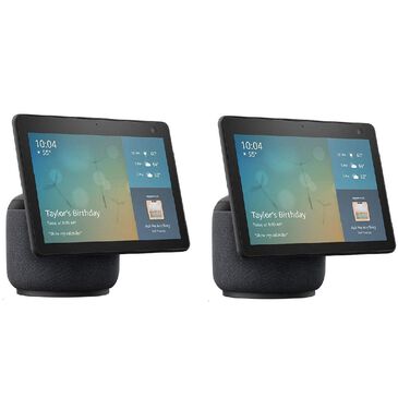 Amazon 2 Echo Show 10 HD Smart Displays with Motion and Alexa - Charcoal (3rd Generation), , large