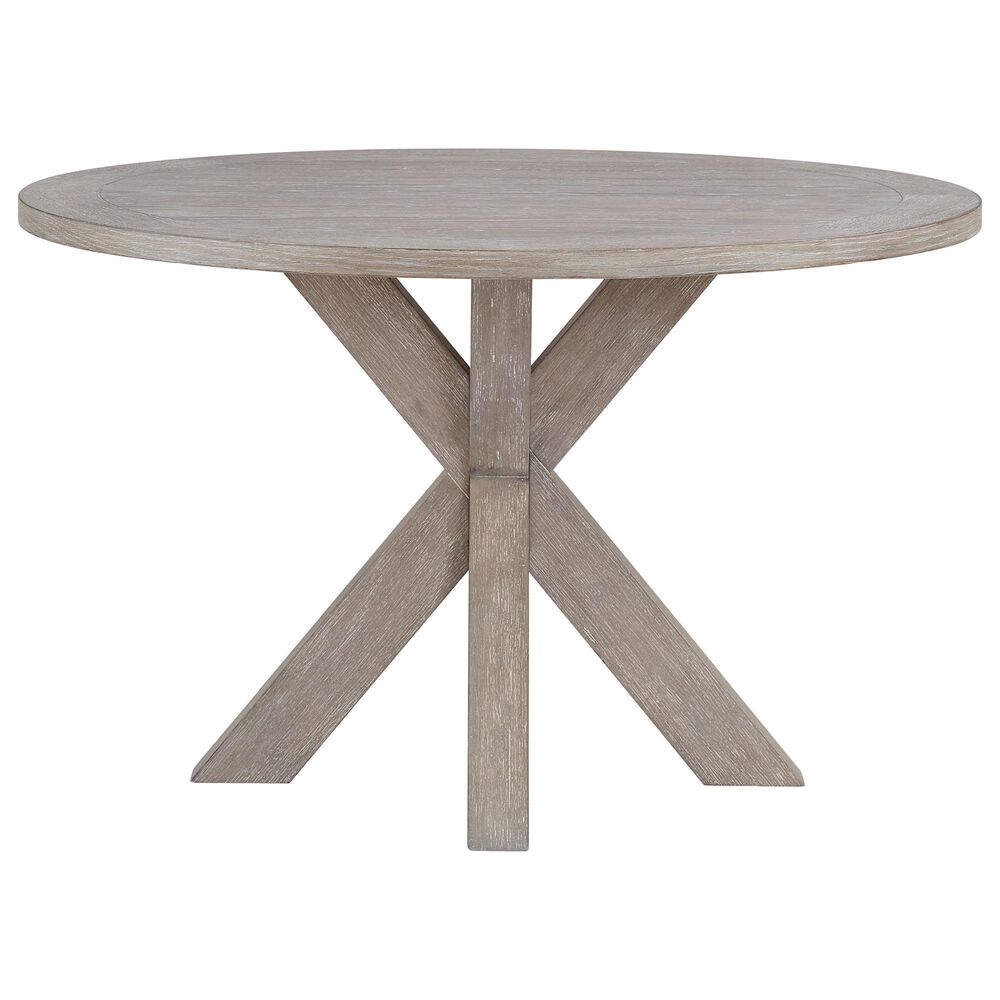Riverside Furniture Bennett Round Dining Table in Frosted Gray - Table Only, , large