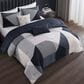 BEBEJAN Geo Fusion 5-Piece Queen Comforter Set in Navy, Grey and Ivory, , large