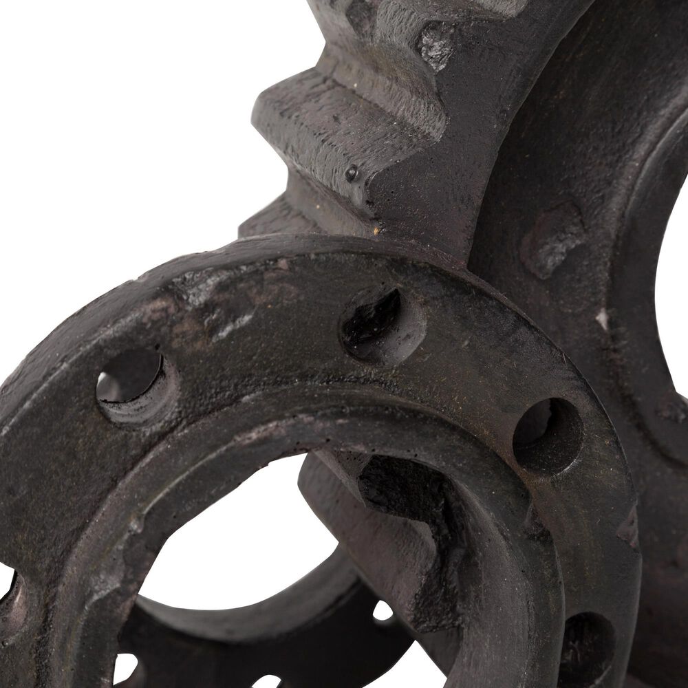 Mercana Cogsworth Resin Industrial Gear Decorative Bookend in Brown &#40;Set of 2&#41;, , large