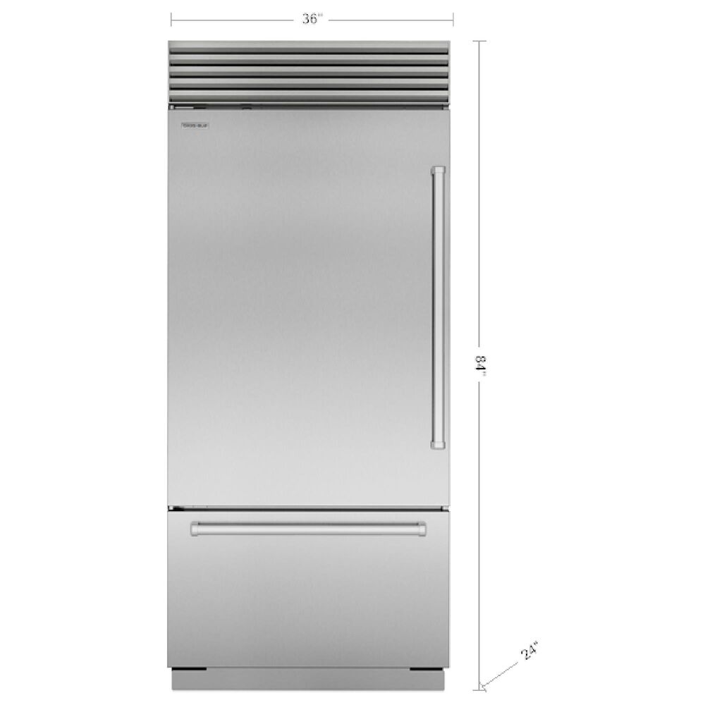Sub Zero 20.7 Cu. Ft. Classic Left Hinge Bottom-Freezer Refrigerator with Internal Water Dispenser and Pro Handle in Stainless Steel, , large