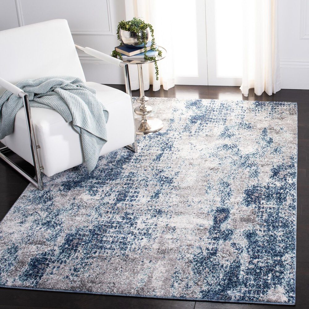 Safavieh Aston ASN704N 5&#39;3&quot; x 7&#39;7&quot; Navy and Gray Area Rug, , large