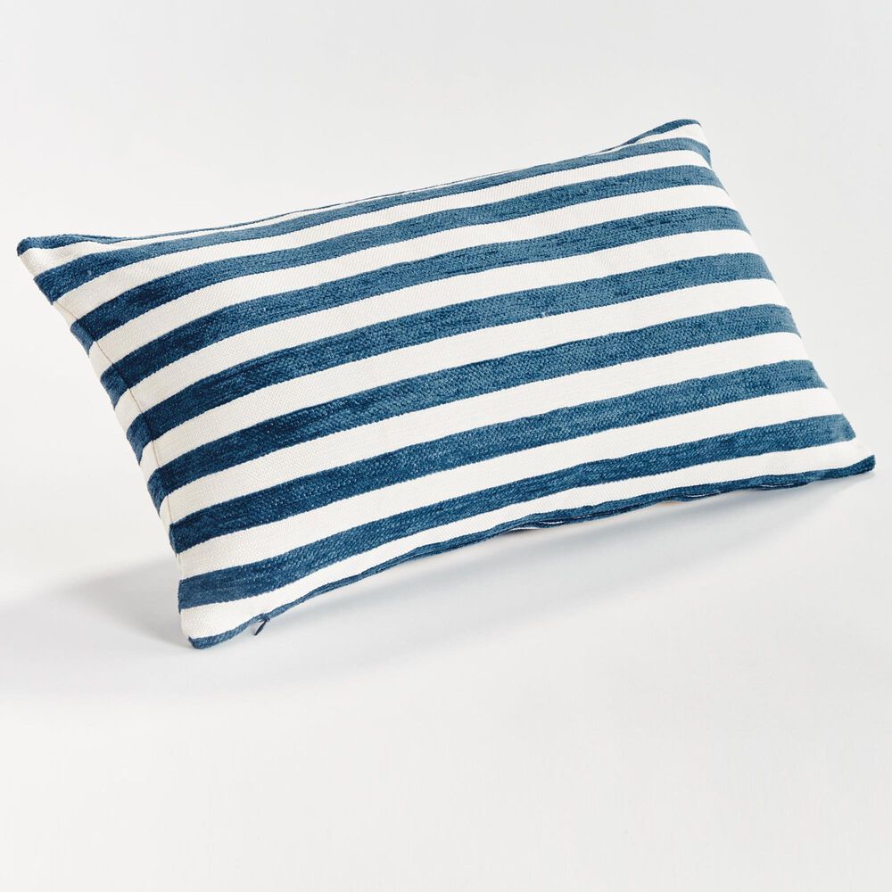 Napa Home and Garden Gideon 12&quot; x 22&quot; Indoor/Outdoor Lumbar Throw Pillow in Dark Blue, , large