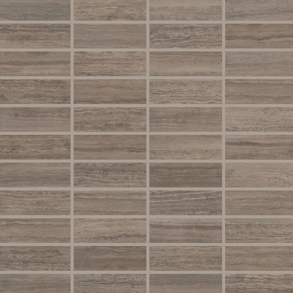 Interceramic Aria Rectified Cumulus Gray 11" x 11" Porcelain Mosaic Sheet, , large