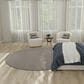 Nourison Courtyard Ivory and Charcoal 8" Round Indoor/Outdoor Area Rug, , large