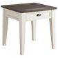 Steve Silver Carlie 24" End Table in Dark Oak and White, , large
