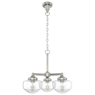 Hunter Saddle Creek 3-Light Chandelier with Clear Seeded Shade in Brushed Nickel, , large