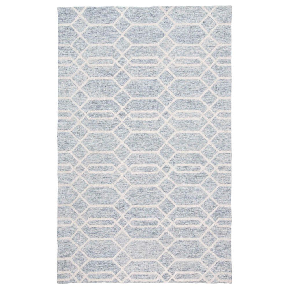 Feizy Belfort Geometric 5" x 8" Blue and Gray Area Rug, , large