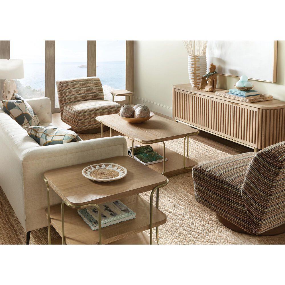 Hooker Furniture Banyon Bay Cocktail Table in Desert Oak and Brushed Brass, , large