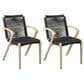Blue River Nabila Outdoor Dining Chair with Charcoal Rope in Light Teak (Set of 2), , large