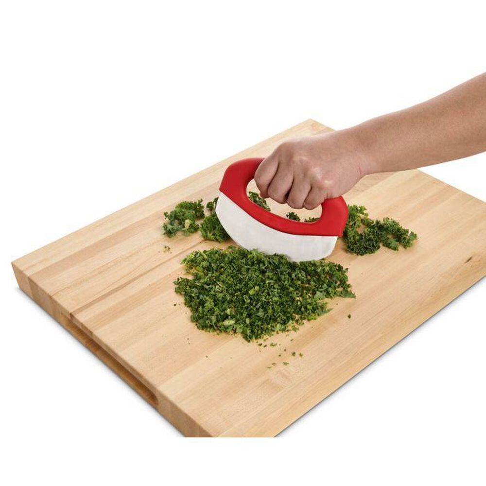 HIC Kitchen Soft-Grip Rocking Salad and Herb Chopper in Dark Red, , large