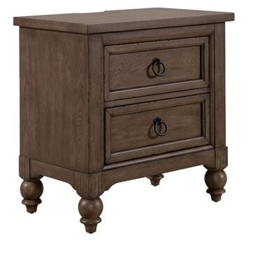 Belle Furnishings Americana Farmhouse 2 Drawer Nightstand in Dusty Taupe and Black, , large