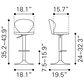 Zuo Modern Salem Bar Stool in Red and Black, , large
