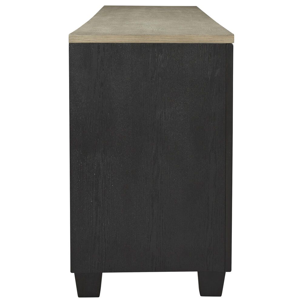 Ashley Foyland 83&quot; TV Stand with Electric Fireplace in Black and Brown, , large